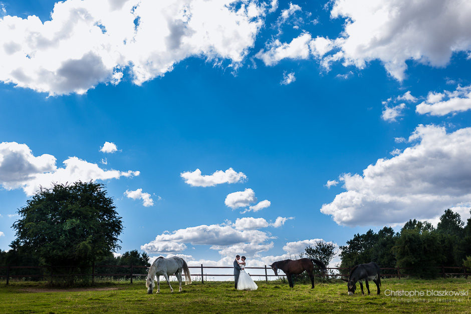 Photos de couple dans un champ de blé pendant un mariage Hauts-de-France