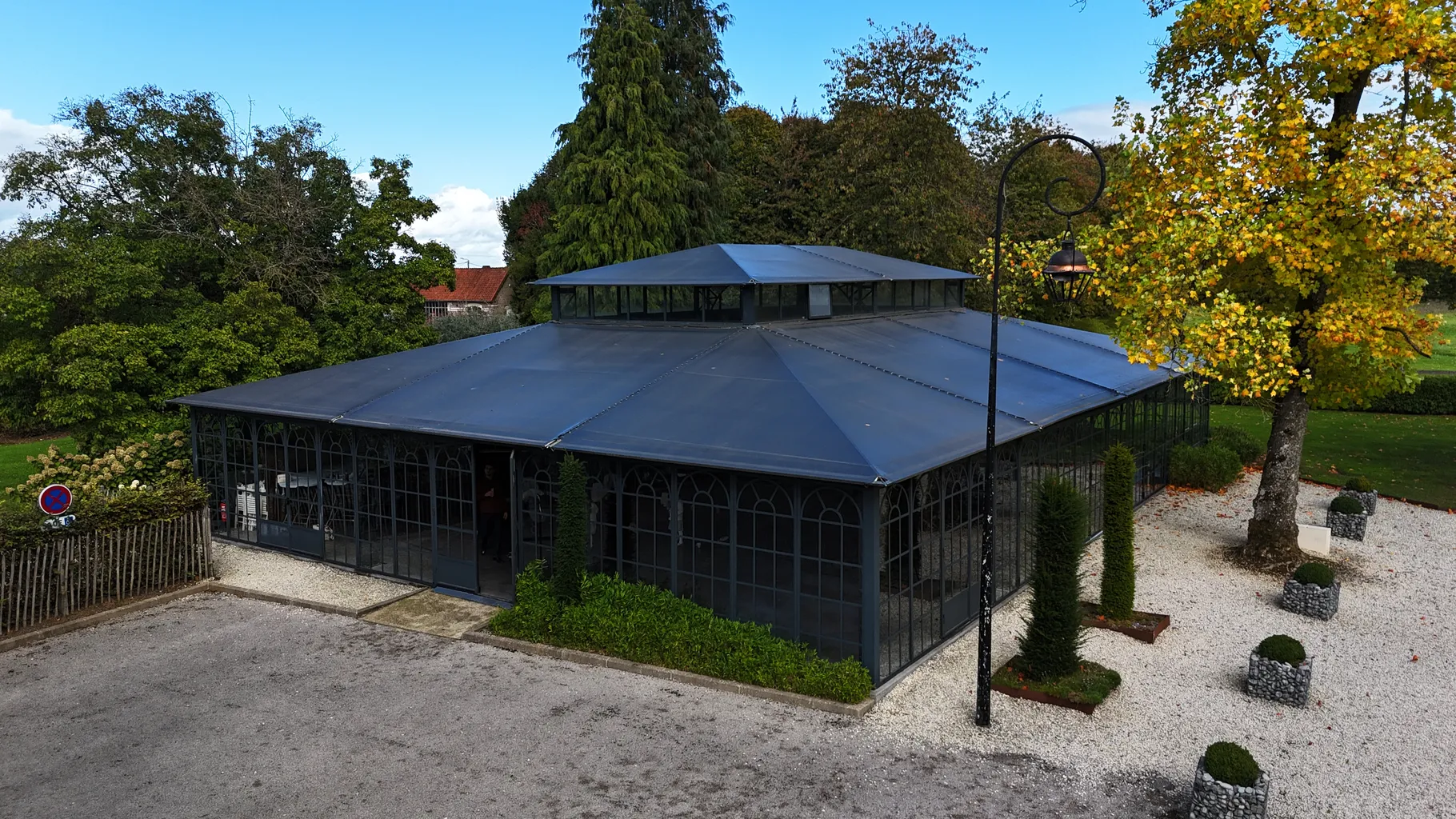Vue aérienne de l’orangerie de Couturelle
